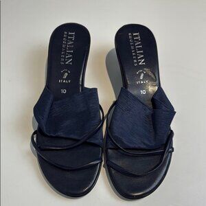 Italian Shoemakers Blue Sandals Minimalist Design size 10 women's